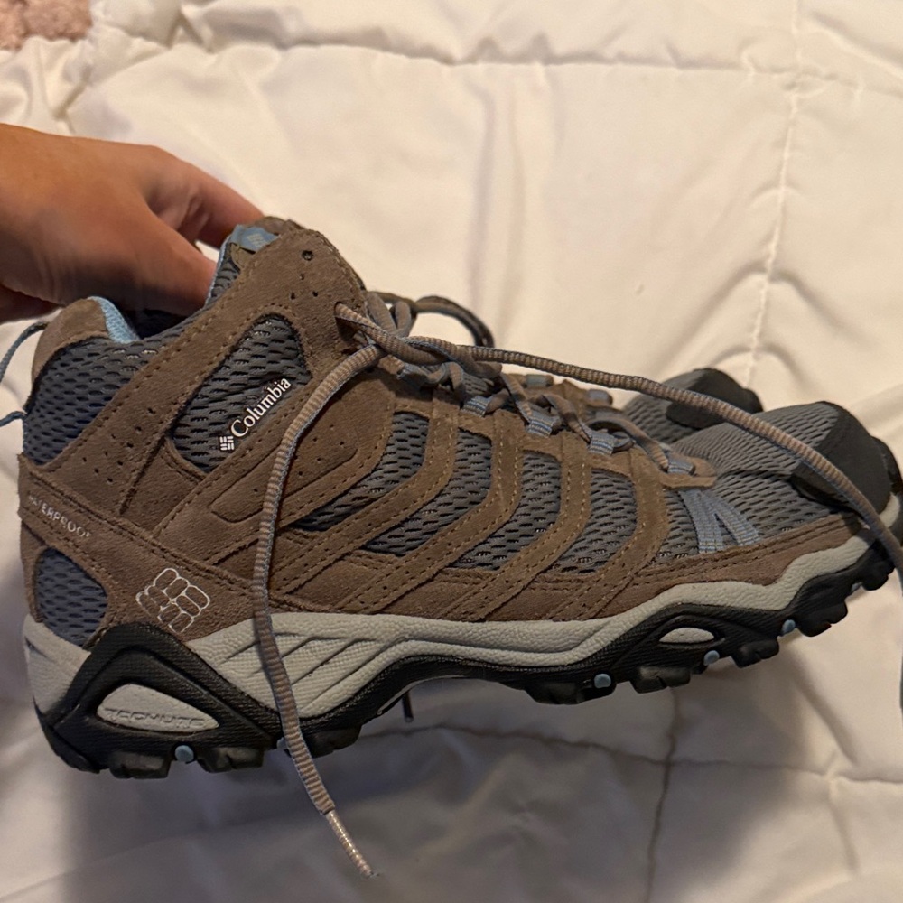 Columbia Tan and Gray Trail Shoes